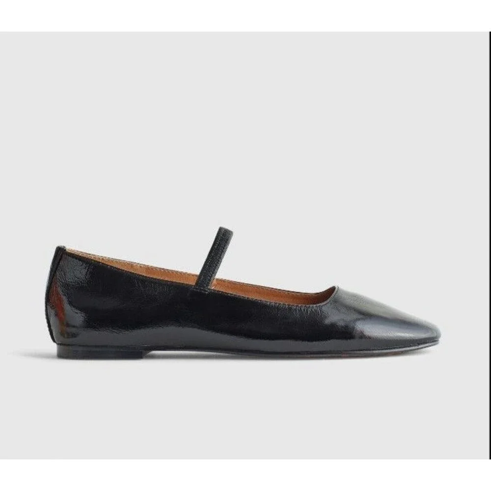 NEW Madewell The Greta Mary Jane Flats Patent Leather Shoes Ballet Black Size 7